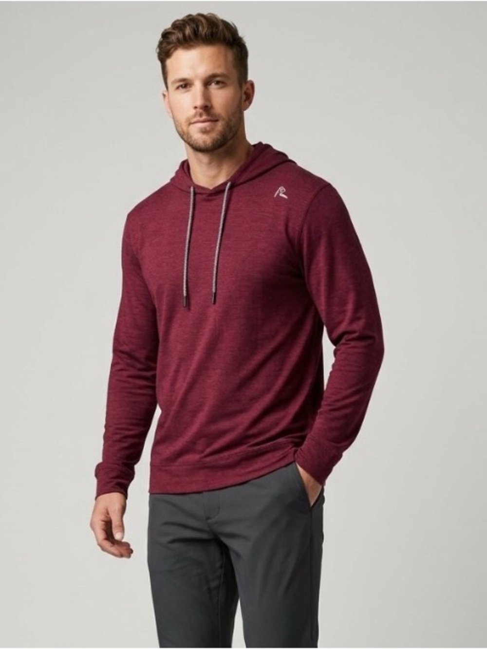 Rhoback Performance Hoodie In Heather
Rouge Red
